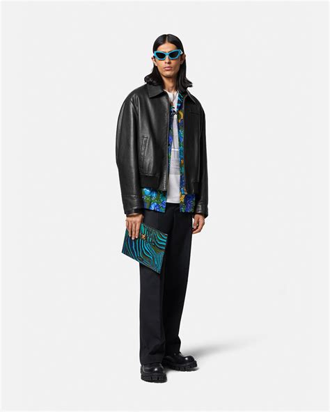 versace lerther jacket|versace jacket price.